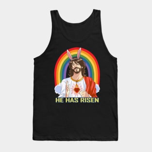 Jesus Christ Easter Rainbow Silly Rabbit Tank Top